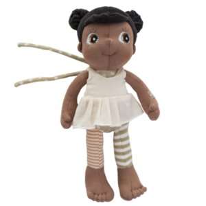 Doudou fille africaine noire 23 cm
