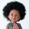 Keyana ravissante poupée africaine avec cheveux bouclés et robe en tissu wax