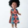 Keyana sublime poupée africaine avec cheveux bouclés et robe en tissu wax