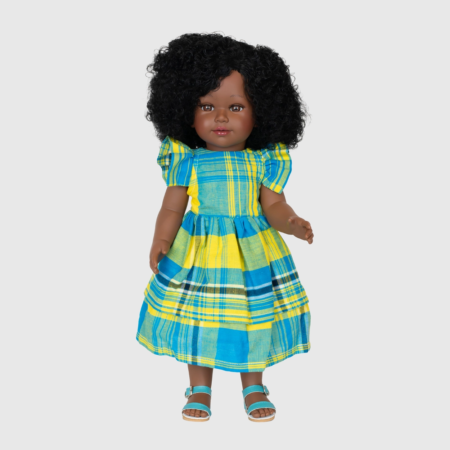 Ravissante Poupée antillaise fille avec robe madras