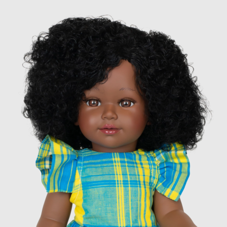 Ravissante Poupée antillaise fille avec robe madras