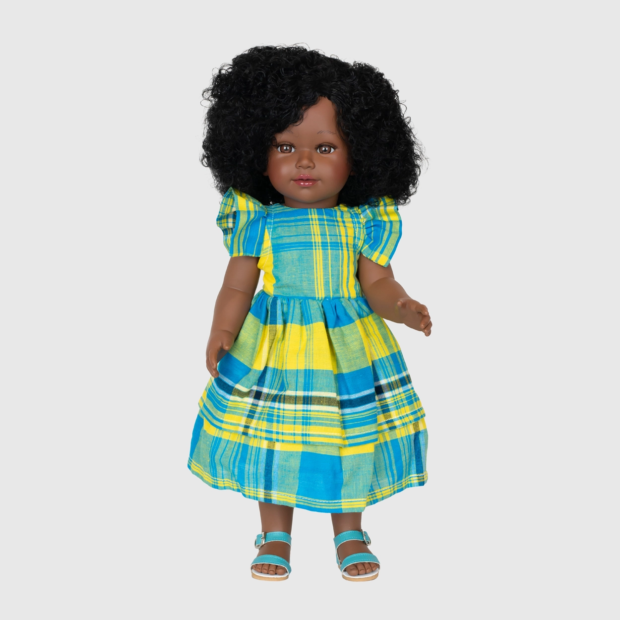 Ravissante Poupée antillaise fille avec robe madras