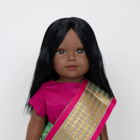 Poupée Indienne Neela Sari Vert Zoom