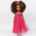 Poupée métisse avec cheveux bouclés à coiffer - Ayana Robe Rose